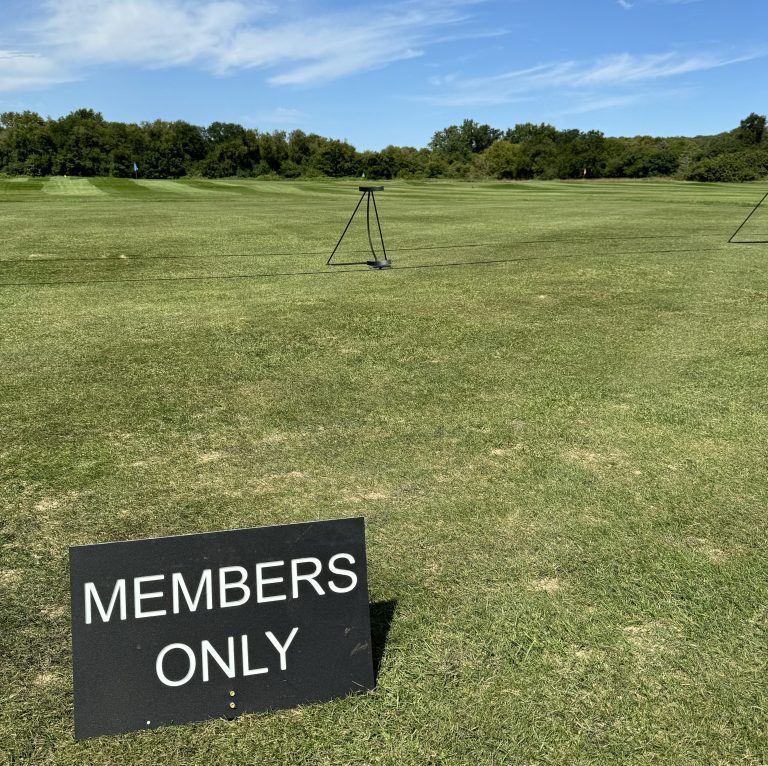 Members only sign on golf course
